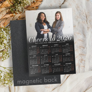 Tarjeta magnética del calendario negro de fotos de