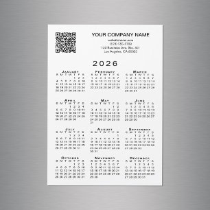 Tarjeta magnética del calendario QR Código de nego