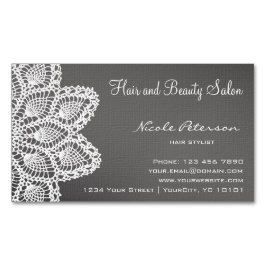 Tarjeta magnética del cordón blanco - pelo y salón