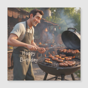 Tarjeta magnética del hombre de barbacoa