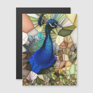 Tarjeta magnética del mosaico del pavo real colori