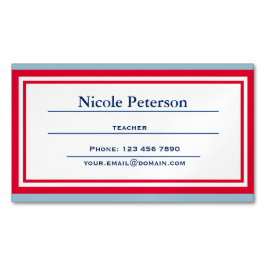 Tarjeta magnética del profesor retro