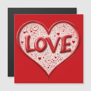 Tarjeta magnética del refrigerador rojo del corazó