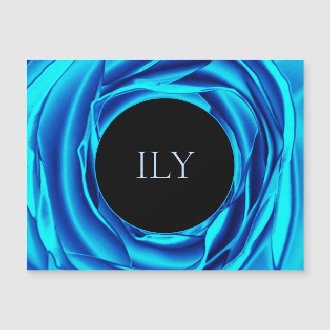 Tarjeta magnética del Rosa azul metálico ILY (Anverso)