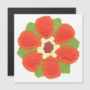 Tarjeta Magnética Delgada con Flor de Puntos