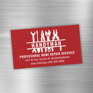 Tarjeta magnética editable a color Handyman Busine