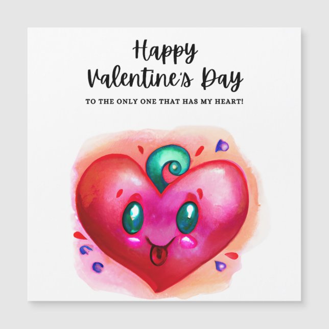 Tarjeta magnética El día de San Valentín Cute Love (Anverso)