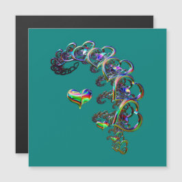 Tarjeta magnética etérea de la cascada de corazone