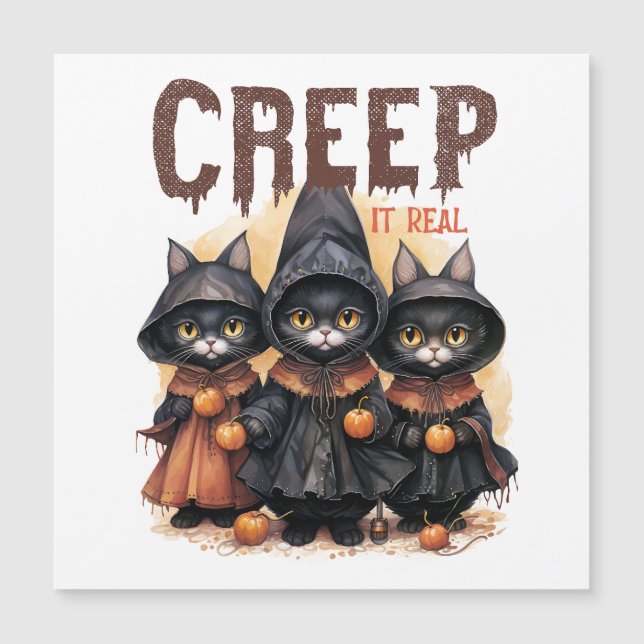 Tarjeta magnética fantasmal de Halloween (Anverso)