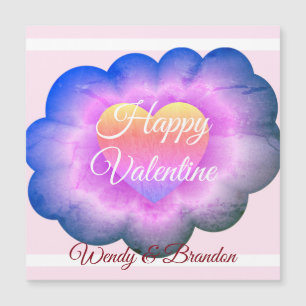 Tarjeta Magnética Feliz San Valentín Flor Púrpura