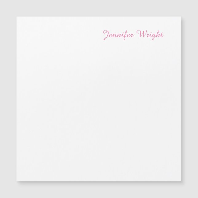 Tarjeta magnética femenina minimalista profesional (Anverso)