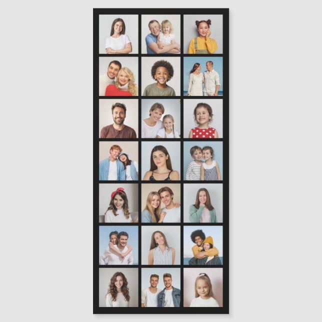 Tarjeta Magnética Fina Editable de Colaje de 21 Fo (Anverso)