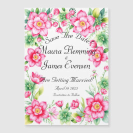 Tarjeta Magnética Fina Flor Rosa