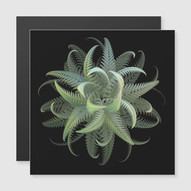 Tarjeta Magnética Flor de Helecho Fractal (Anverso/Reverso)
