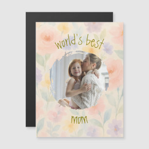 Tarjeta magnética floral delgada para el día de la