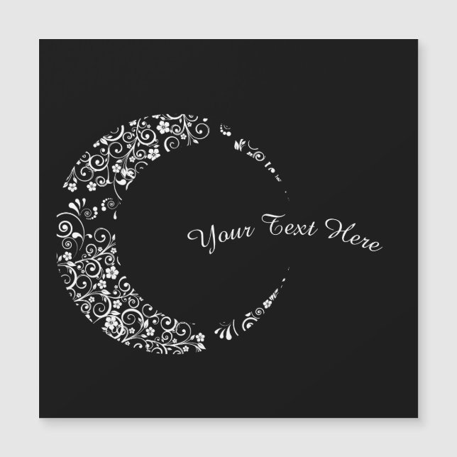 Tarjeta magnética floral personalizada Crescent Mo (Anverso)