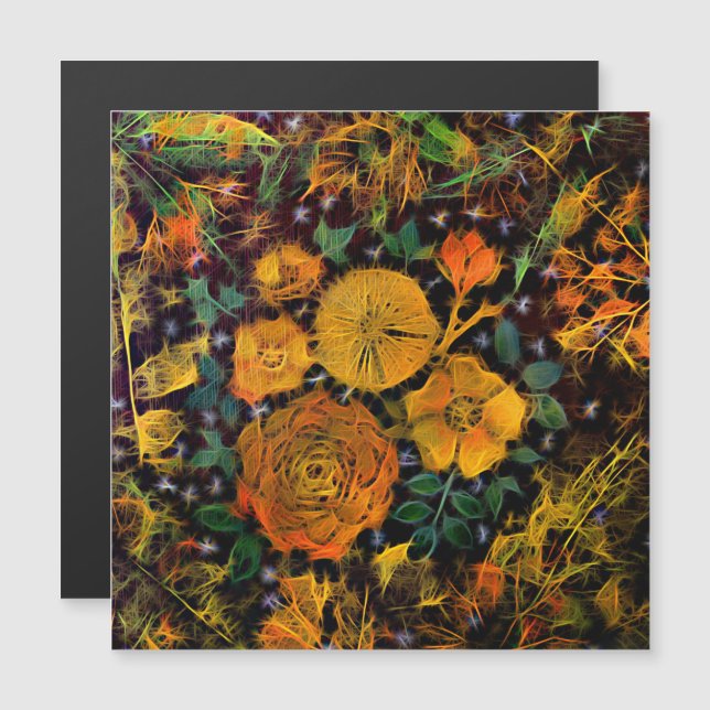 Tarjeta magnética floral provoca desgarros (Anverso/Reverso)