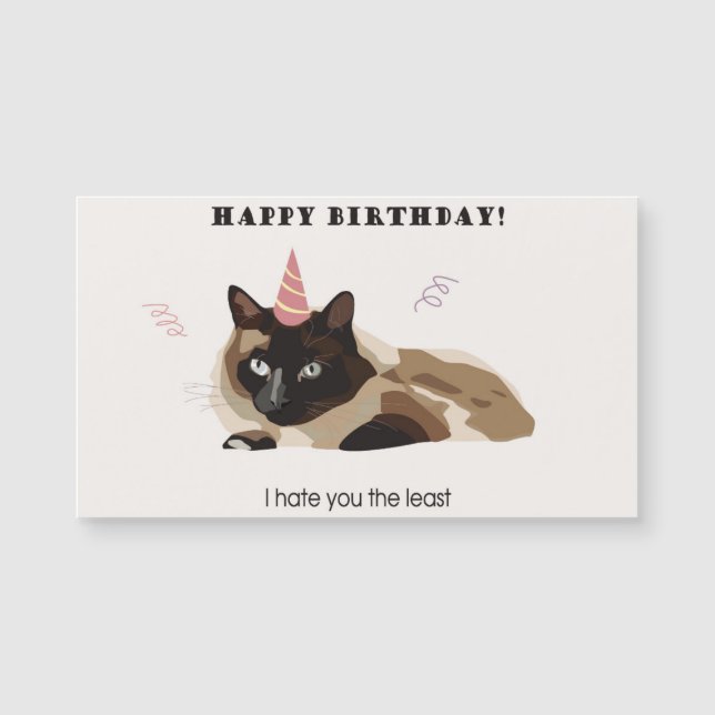 Tarjeta magnética Gato de cumpleaños (Anverso)