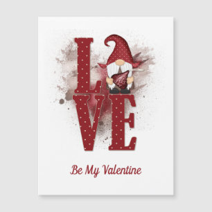 Tarjeta magnética Gnomos Amor Rojo Día de San Vale