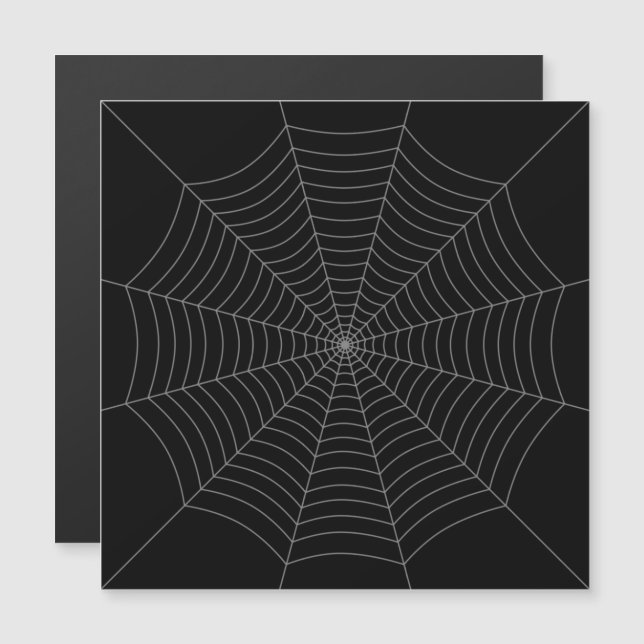 Tarjeta magnética Halloween de la telaraña gris ne (Anverso/Reverso)