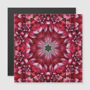Tarjeta magnética Kaleidoscópica Crimson Dahlia