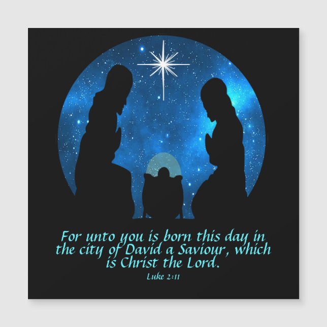 Tarjeta magnética Luke 2:11 (Anverso)