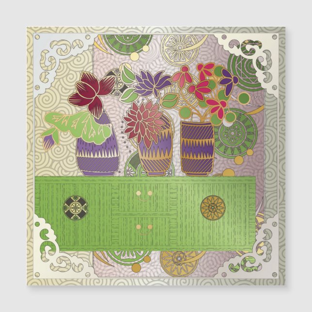 Tarjeta magnética Mah Jongg Green Table (Anverso)