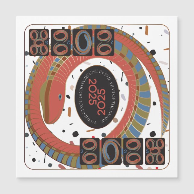 Tarjeta magnética Mah Jongg Snake 2025 (Anverso)