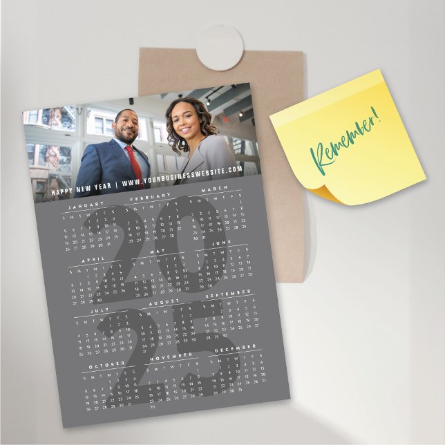 Tarjeta magnética moderna de fotografía de vacacio (Modern 2025 Calendar Holiday Photo Magnetic Card @ fat_fa_tin)