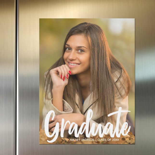 Tarjeta magnética moderna de Moda de foto graduada (Subido por el creador)