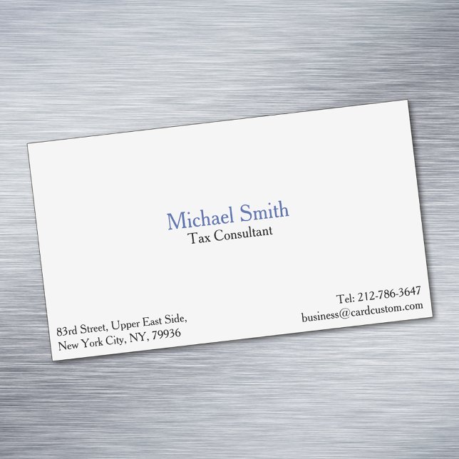 Tarjeta magnética moderna y elegante profesional (Professional Plain Elegant Modern Magnetic Card)