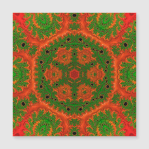 Tarjeta magnética naranja y verde Kaleidoscopio