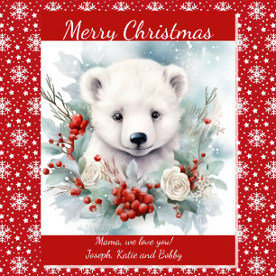 Tarjeta Magnética para Abuela Oso Polar Adorable