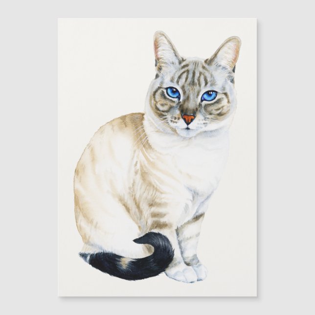 Tarjeta magnética para gatos Lynx Point Siamese (Anverso)