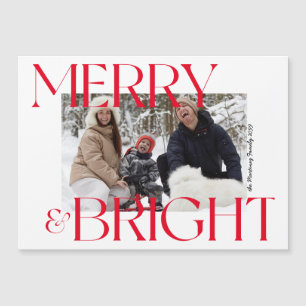 Tarjeta magnética para Navidades de fotos merry y 