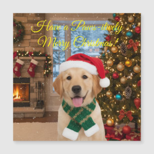 Tarjeta magnética para Navidades de Santa Paws