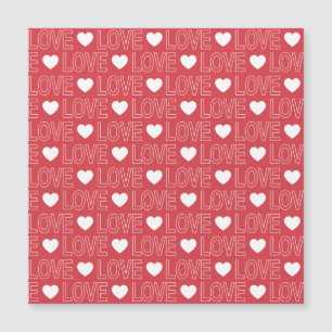 Tarjeta Magnética Patrón de Amor - Contorno Blanco