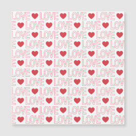 Tarjeta Magnética Patrón de Amor - Contorno Rojo
