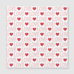 Tarjeta Magnética Patrón de Amor - Contorno Rojo