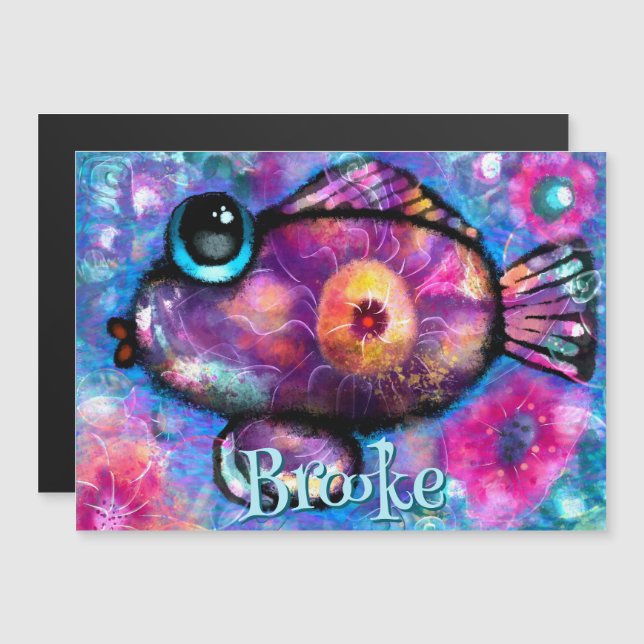 Tarjeta magnética personalizada de peces grandes d (Anverso/Reverso)