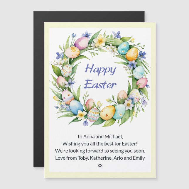 Tarjeta magnética personalizada Easter Cute (Anverso/Reverso)