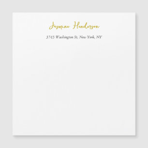 Tarjeta Magnética Profesional Caligrafía Color Oro