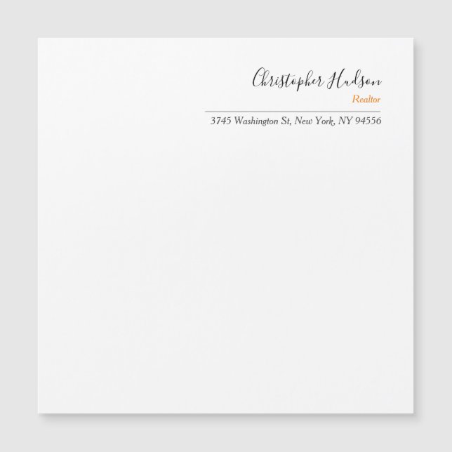 Tarjeta magnética profesional simple de realtor se (Anverso)