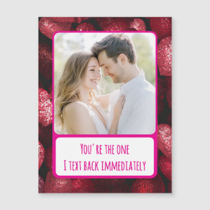 Tarjeta magnética Purpurinoso de amor para texto