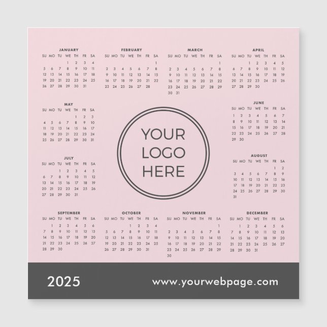 Tarjeta magnética rosa con el logotipo de negocios (Anverso)