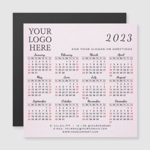 Tarjeta magnética Rubor Pink del calendario de neg