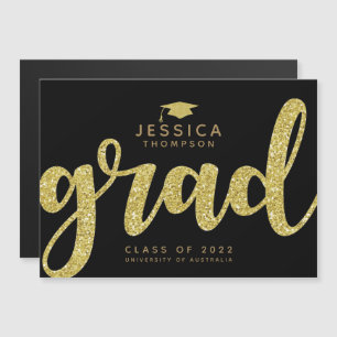 Tarjeta magnética simple de graduación con brillo