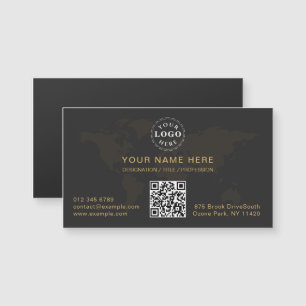 Tarjeta magnética Sleek Black Gold Personalizada p