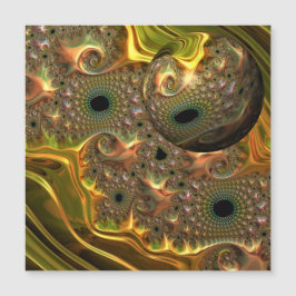 Tarjeta Magnética Sueño Fractal de Oro Líquido