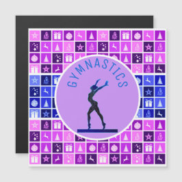 Tarjeta magnética temática para Navidades de gimna